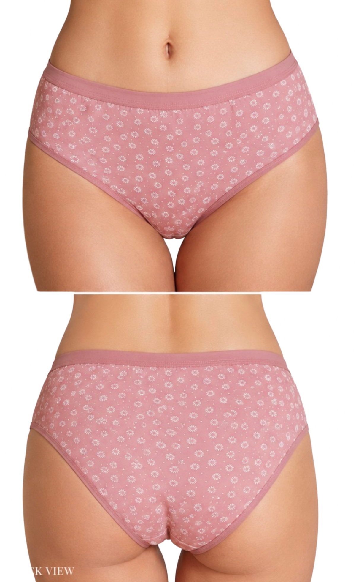 French Beauty Daisy Floral Print Mid Rise Cotton Panty