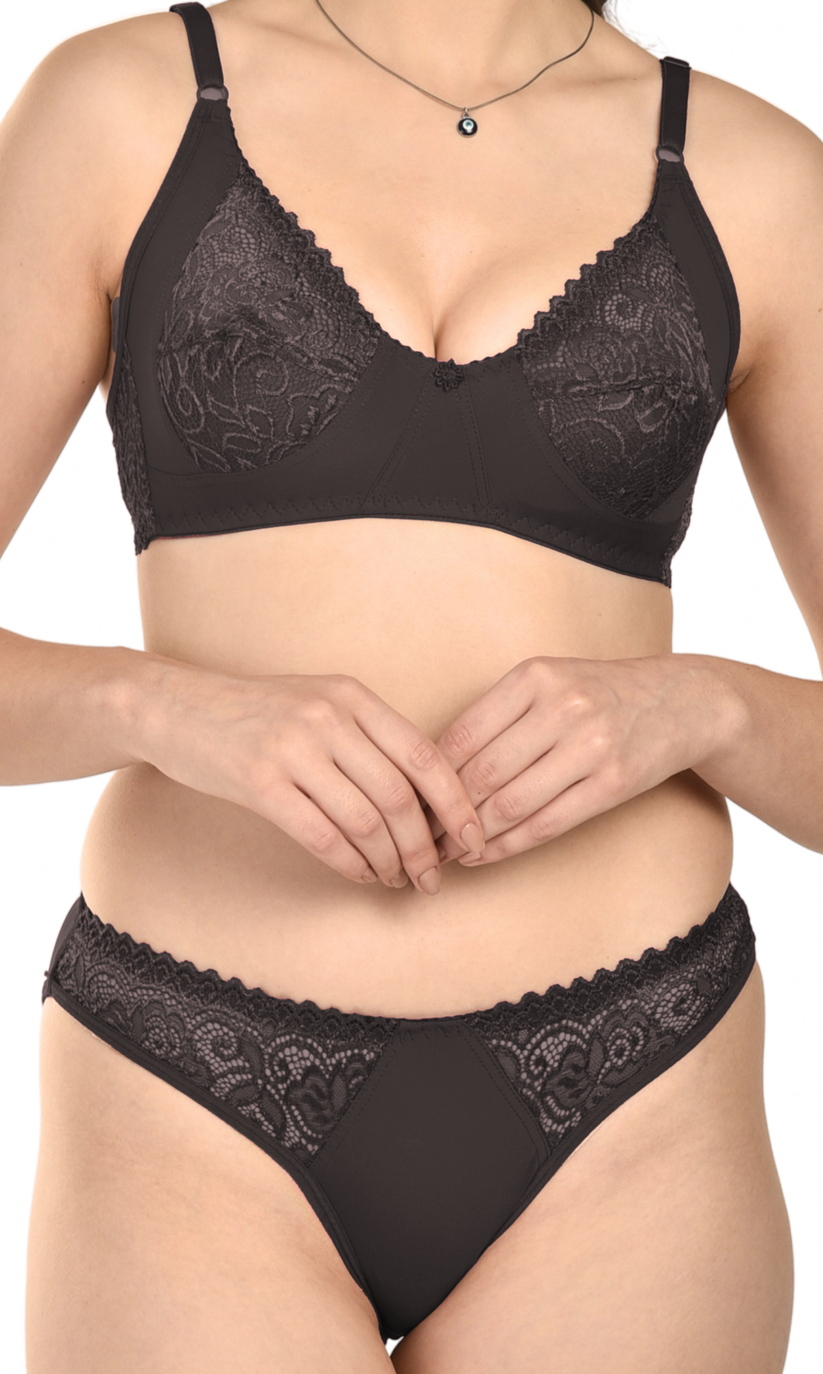 French Beauty Zoya Lycra Mesh & Lace Bra & Panty Set