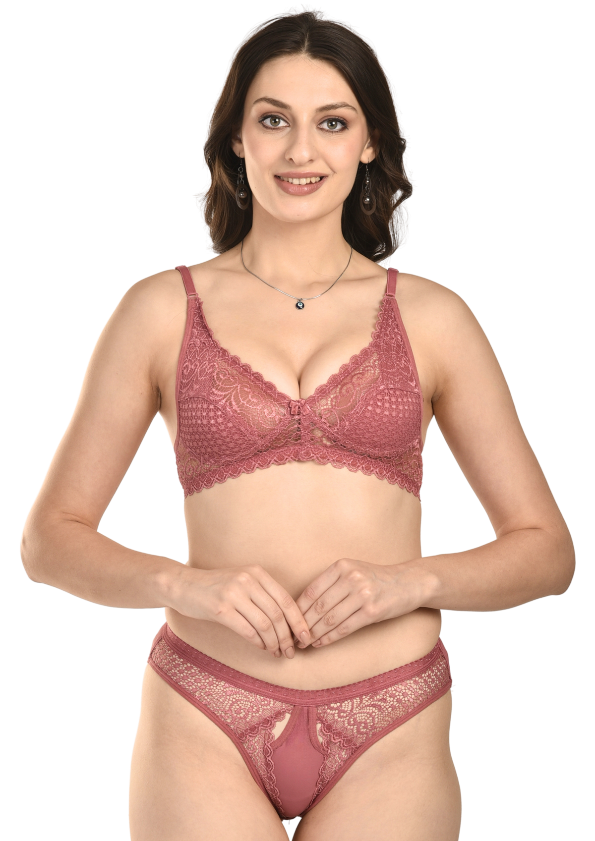 French Beauty Passione Plunge Lace Bra & Brief Lingerie Set