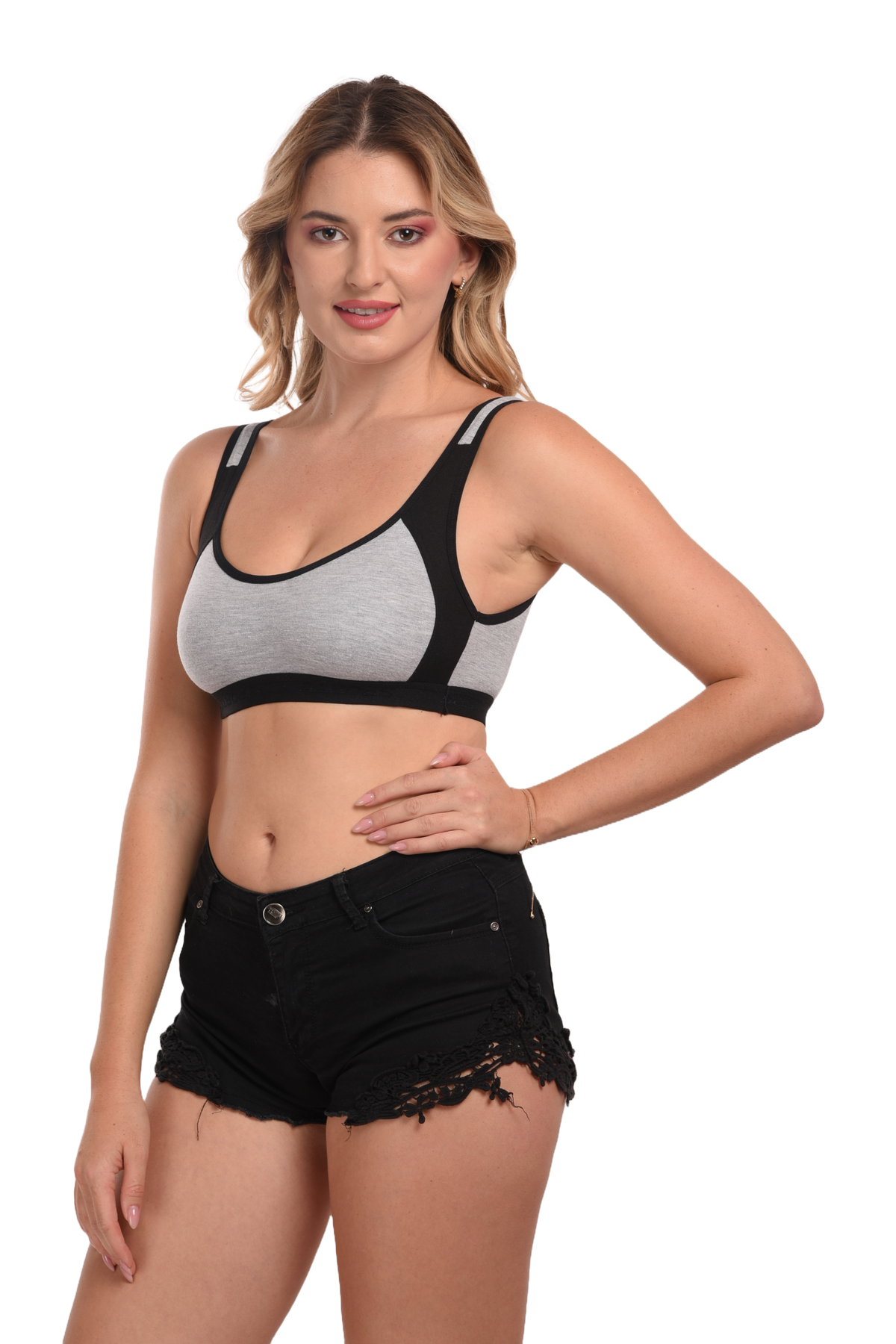 French Beauty Hawk Seamless Dual-Tone Sports Bra