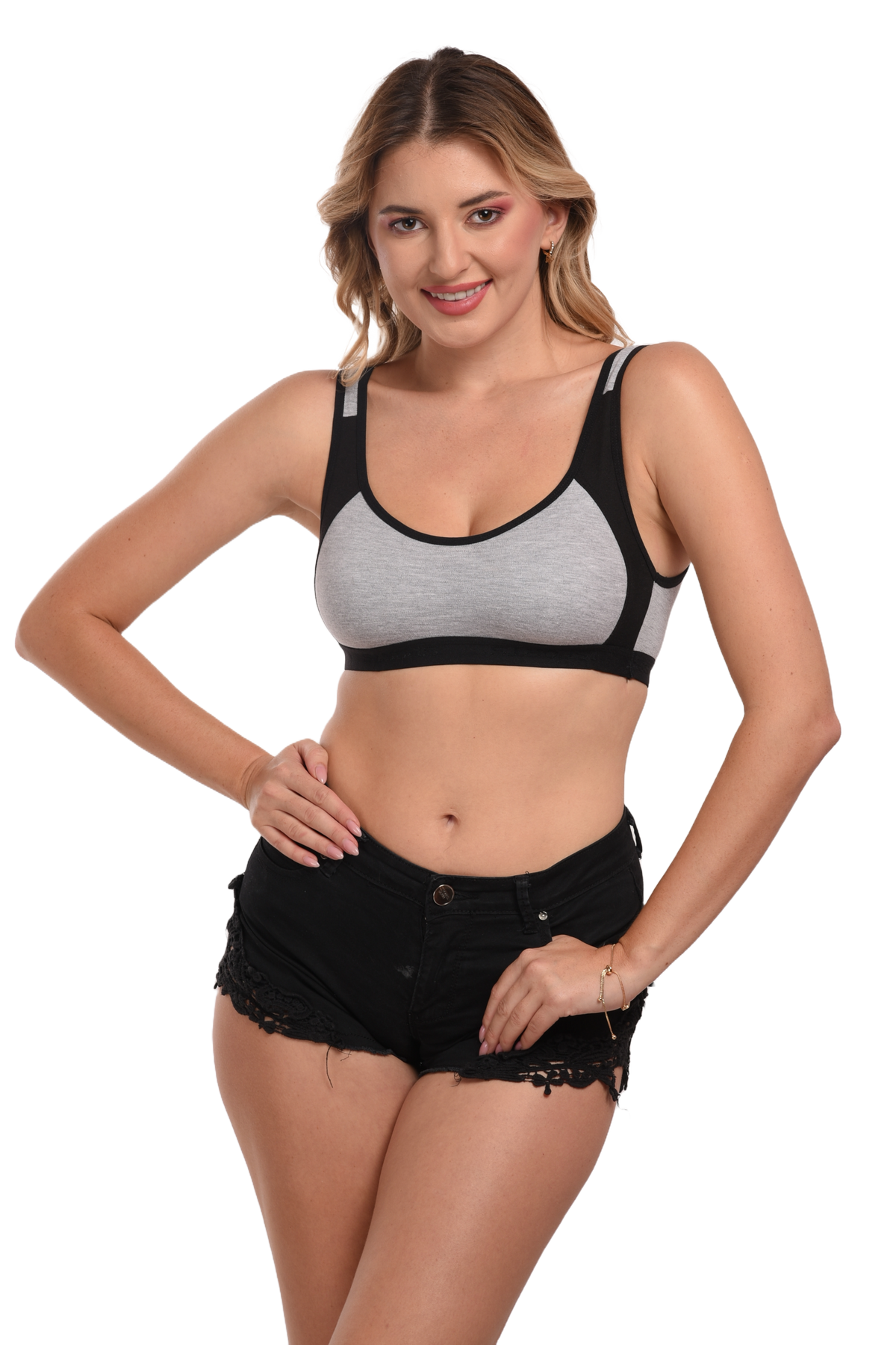 French Beauty Hawk Seamless Dual-Tone Sports Bra