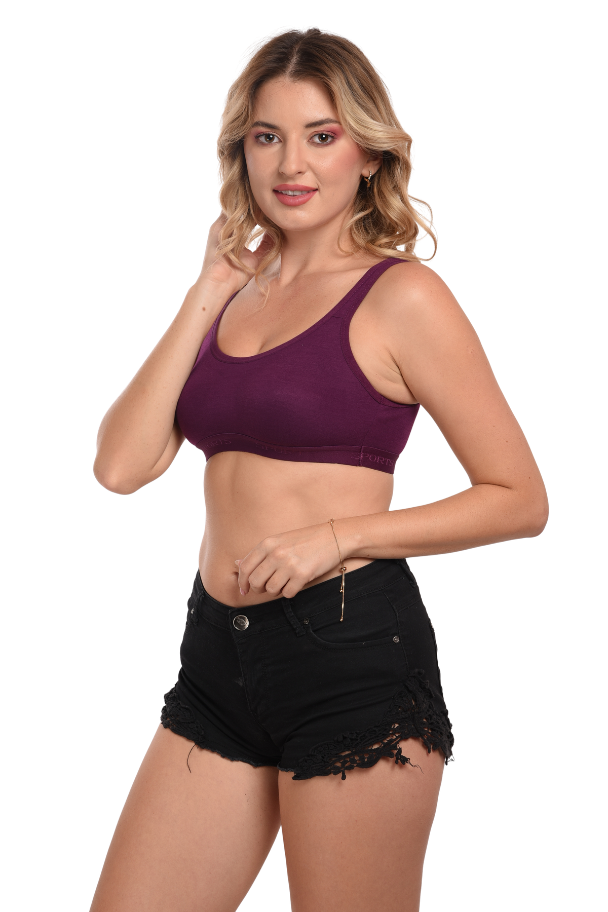 French Beauty Real Active Support Cotton Sports Bra