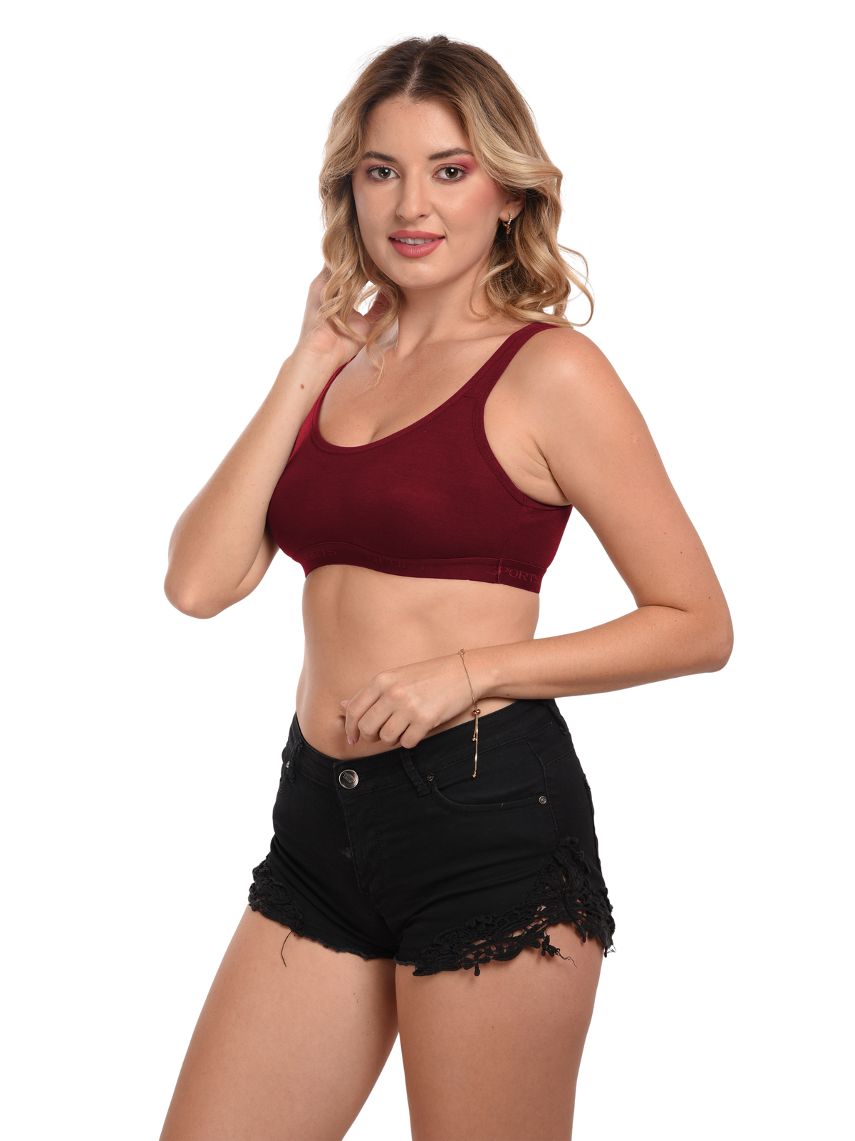 French Beauty Real Active Support Cotton Sports Bra