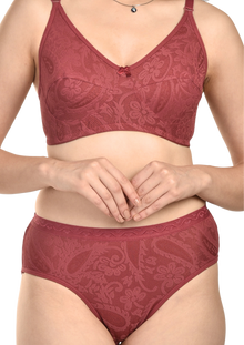French Beauty Juliette Jacquard Bra & Brief Lingerie Set