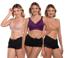 French Beauty Camellia D Cup Full Support Cotton Bra