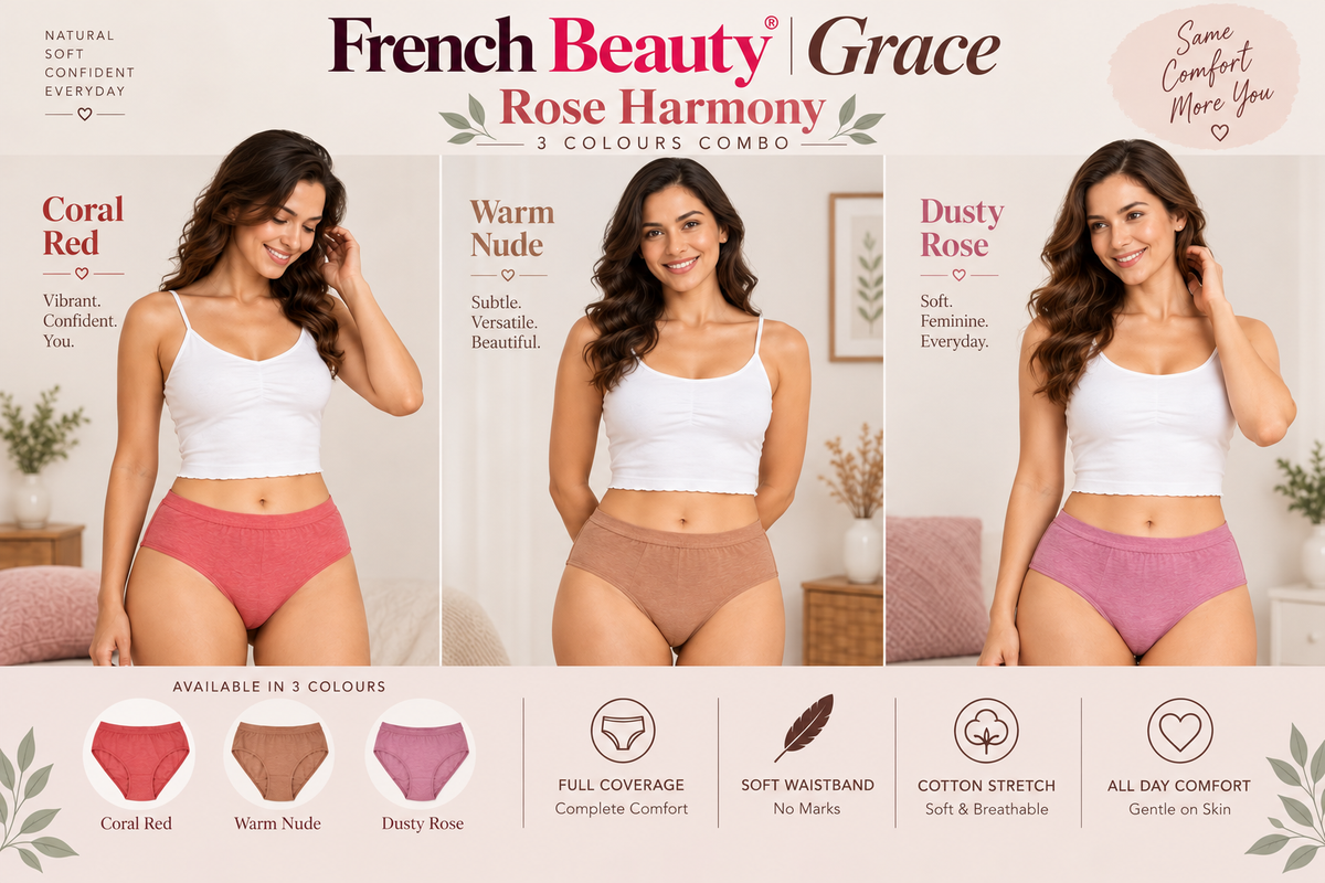 French Beauty Grace High Rise Melange Cotton Lycra Panty
