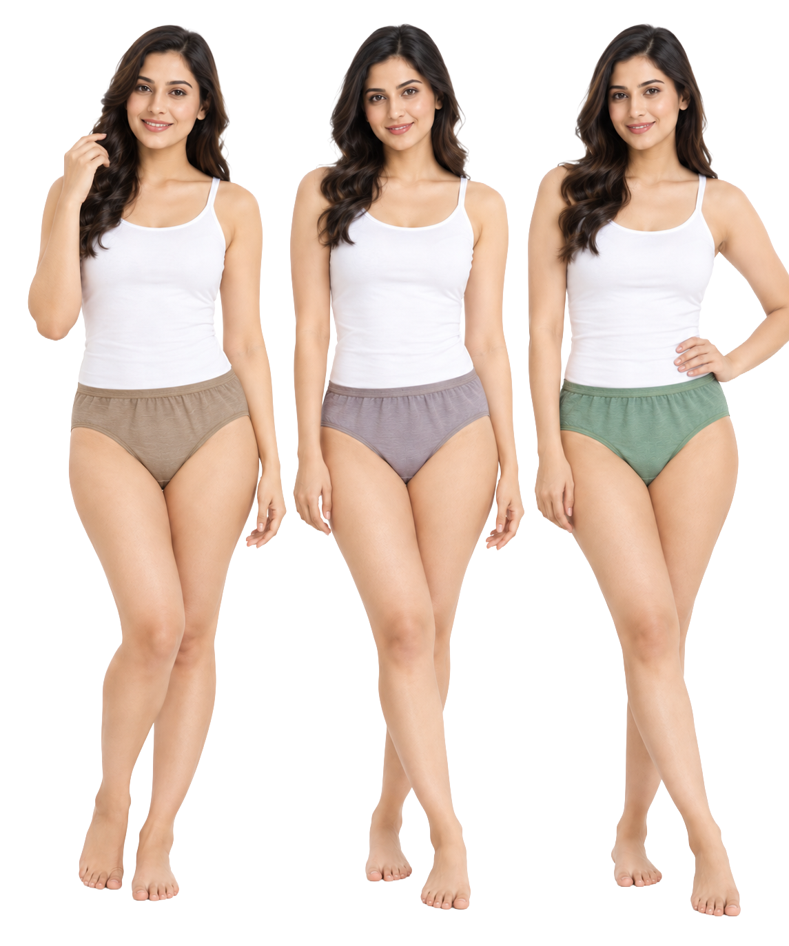 French Beauty Grace High Rise Melange Cotton Lycra Panty