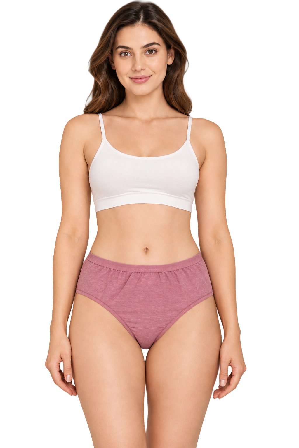 French Beauty Grace High Rise Melange Cotton Lycra Panty