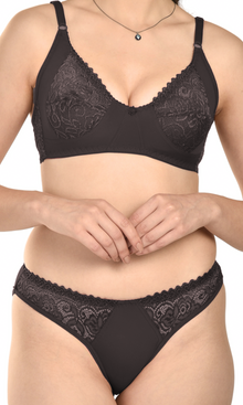 French Beauty Zoya Lycra Mesh & Lace Bra & Panty Set