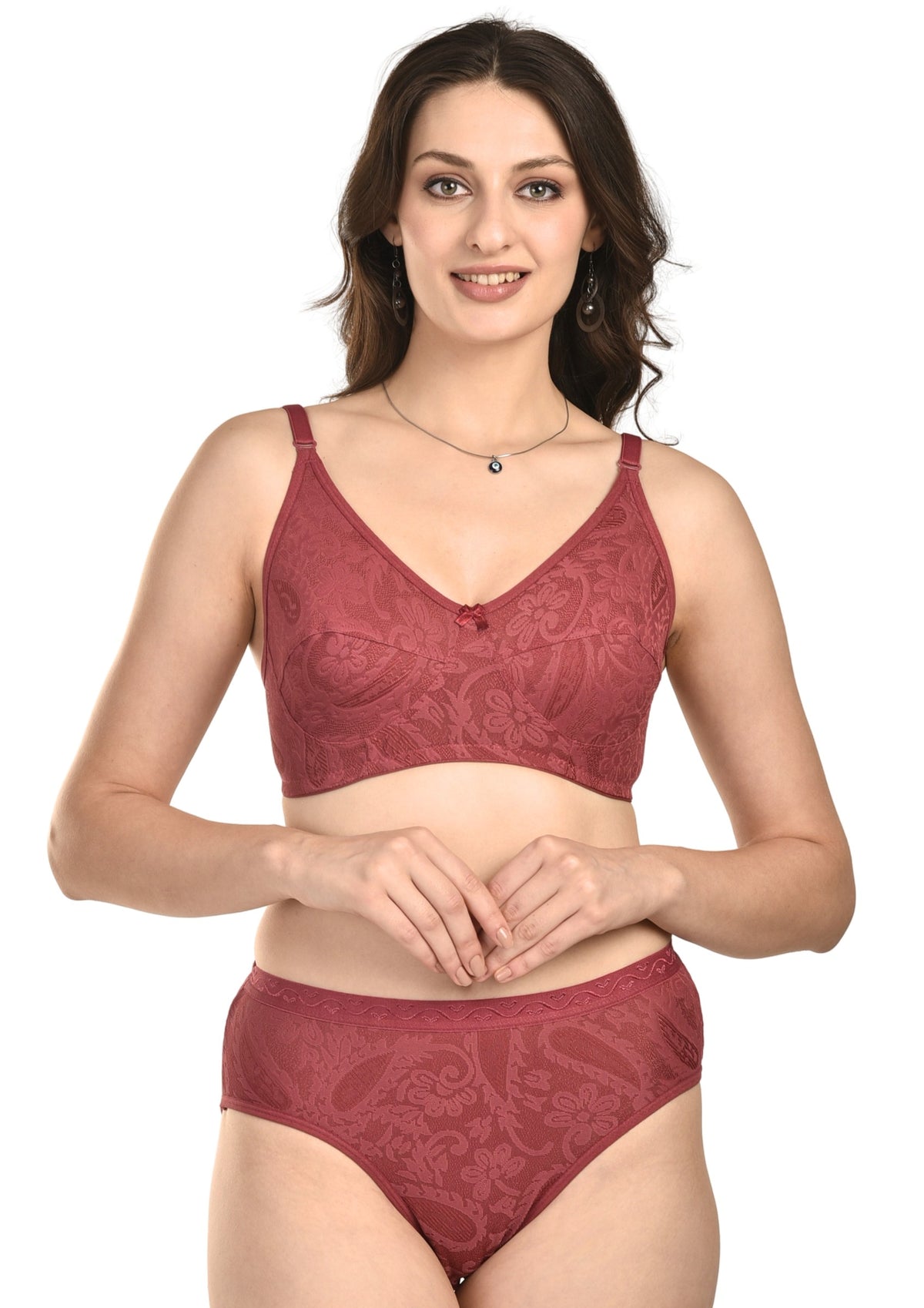 French Beauty Juliette Jacquard Bra & Brief Lingerie Set