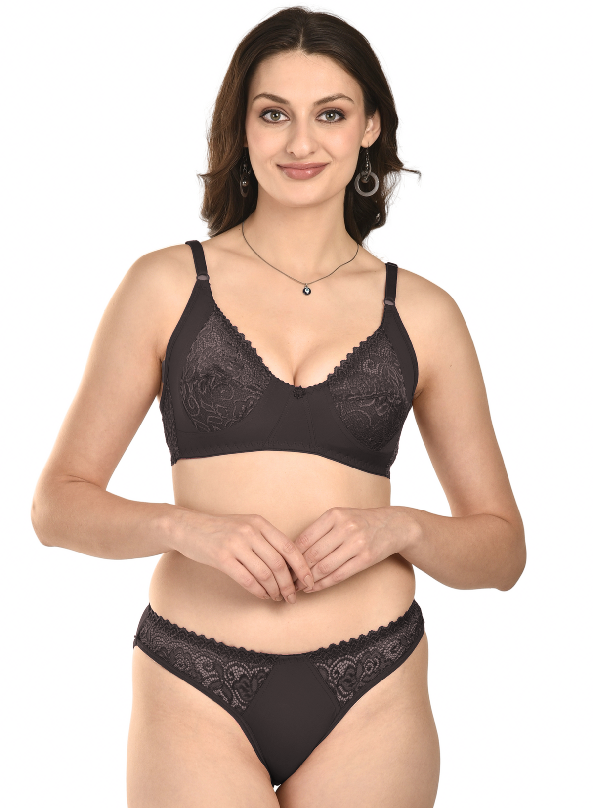 French Beauty Zoya Lycra Mesh & Lace Bra & Panty Set