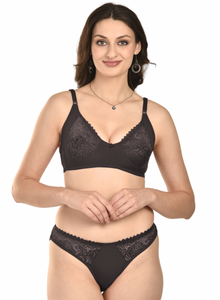 French Beauty Zoya Lycra Mesh & Lace Bra & Panty Set