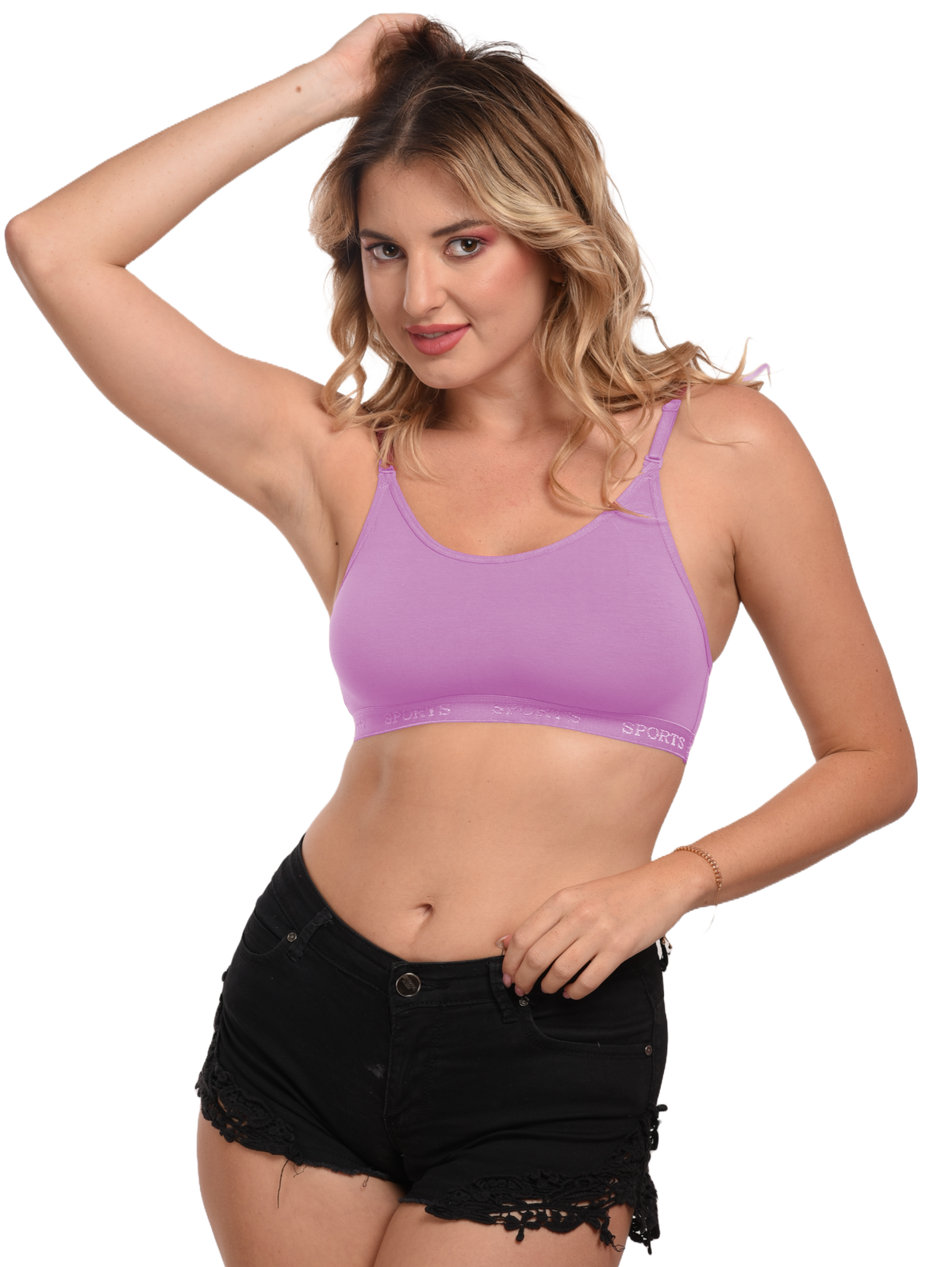 French Beauty Trendy Seamless Cotton Lycra Sports Bra