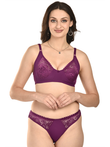 French Beauty Zoya Lycra Mesh & Lace Bra & Panty Set