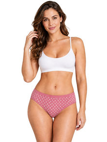 French Beauty Dew Drops Polka Print Mid Rise Cotton Panty