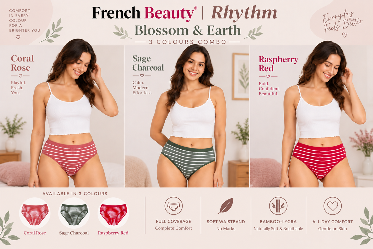 French Beauty Rhythm Mid Rise Bamboo Lycra Brief Panty
