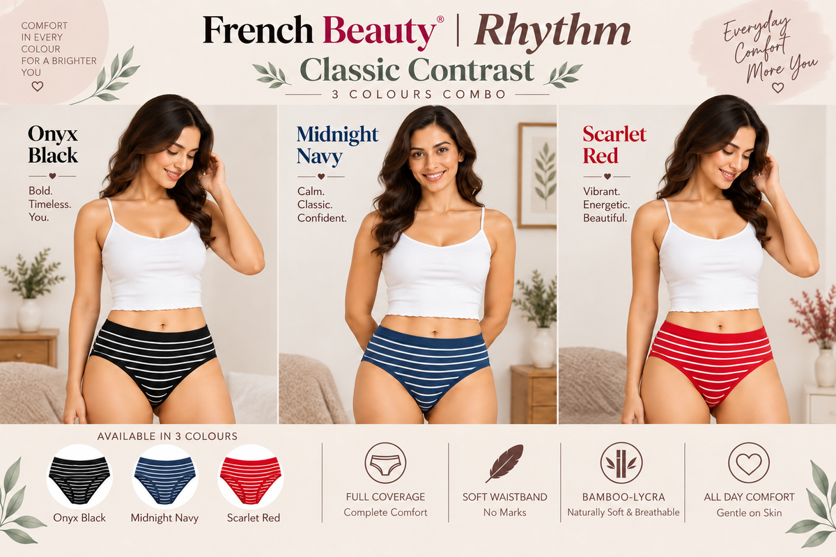 French Beauty Rhythm Mid Rise Bamboo Lycra Brief Panty