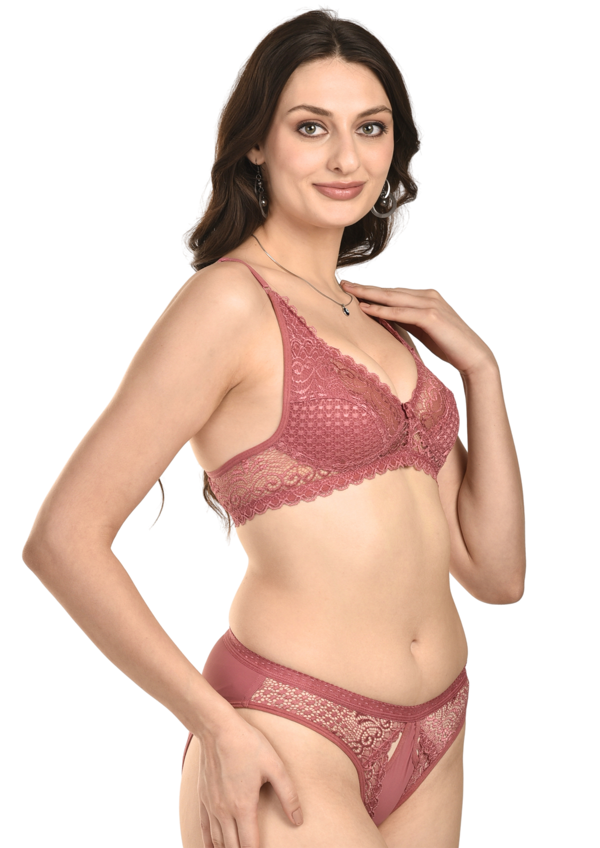 French Beauty Passione Plunge Lace Bra & Brief Lingerie Set