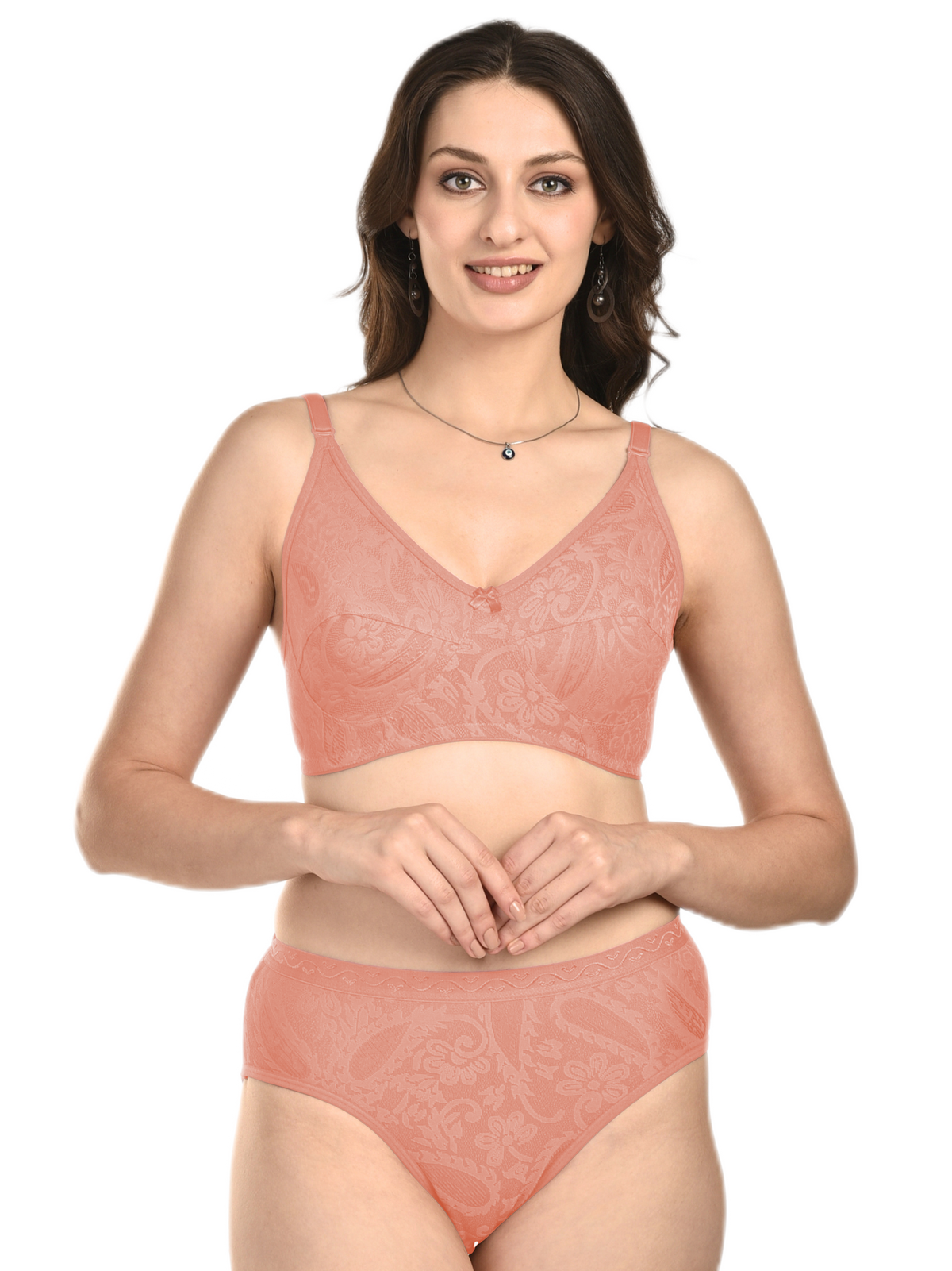 French Beauty Juliette Jacquard Bra & Brief Lingerie Set