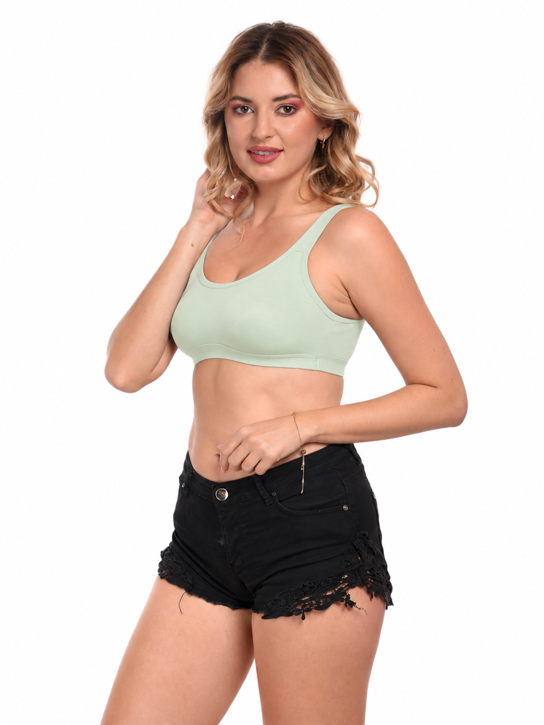 French Beauty Real Active Support Cotton Sports Bra