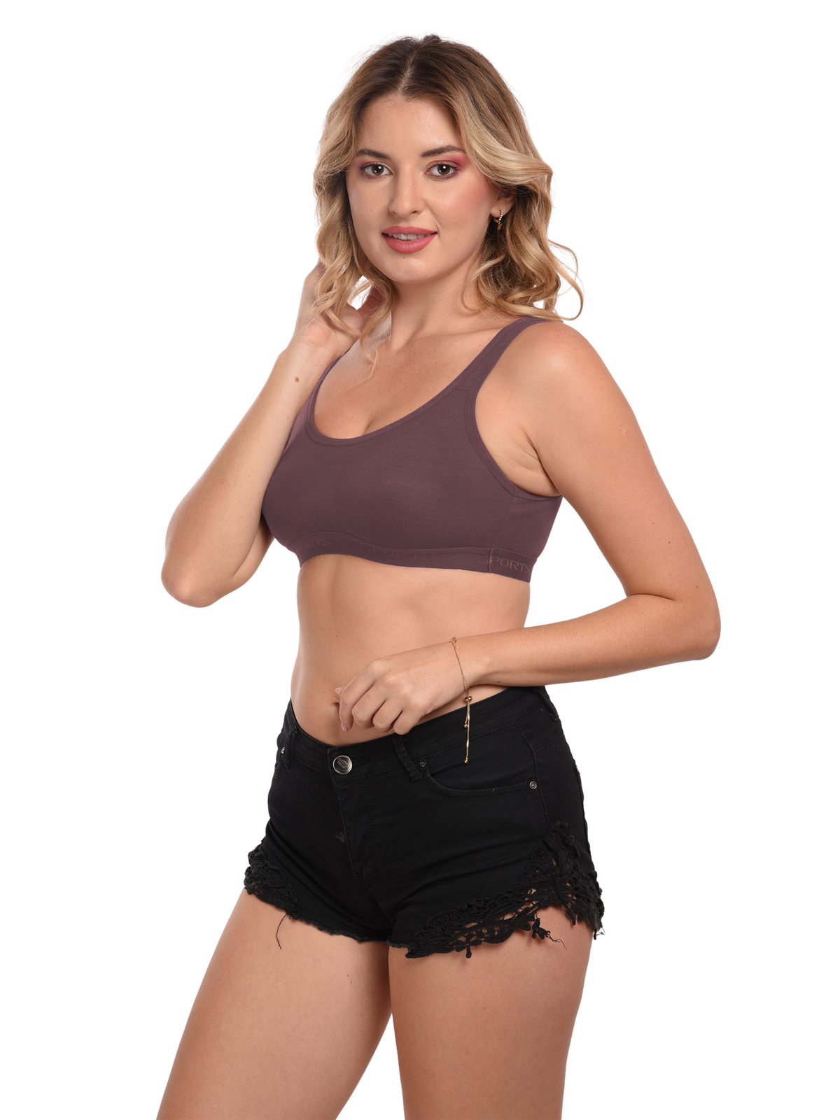 French Beauty Real Active Support Cotton Sports Bra