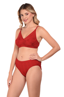 French Beauty Myra Floral Lace Bra & Hipster Lingerie Set