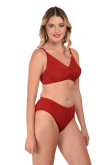 French Beauty Myra Floral Lace Bra & Hipster Lingerie Set