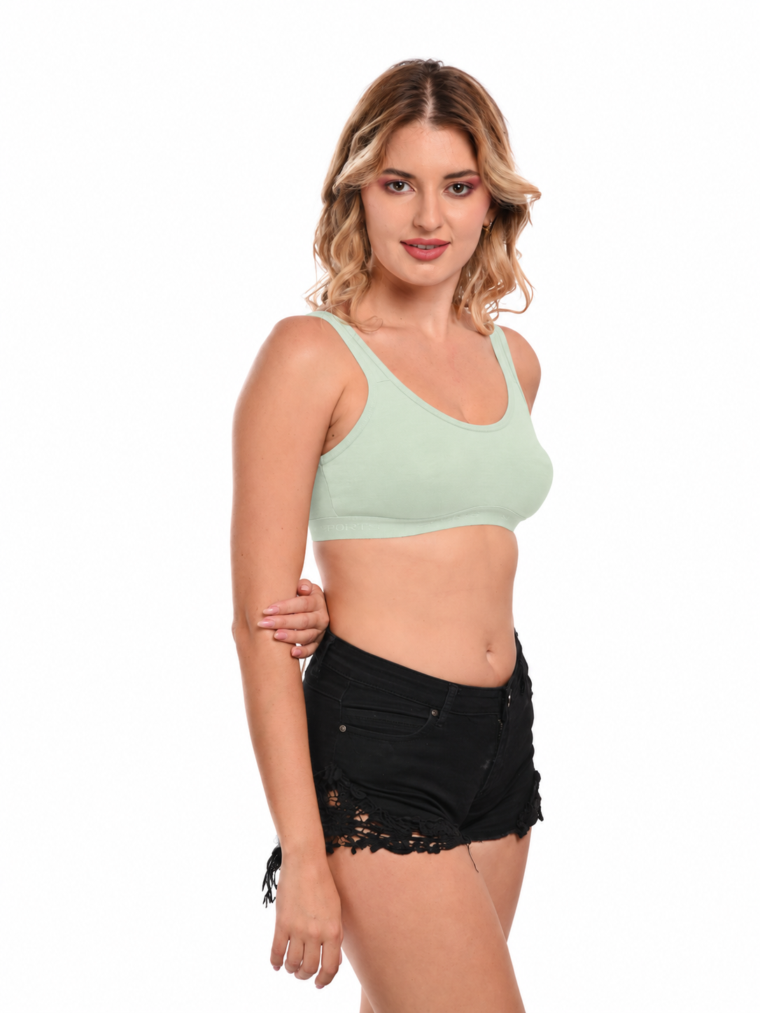 French Beauty Real Active Support Cotton Sports Bra