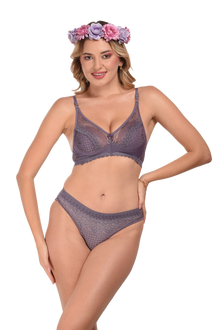 French Beauty Supreme 3-Piece Cup Lace Bra & Panty Set