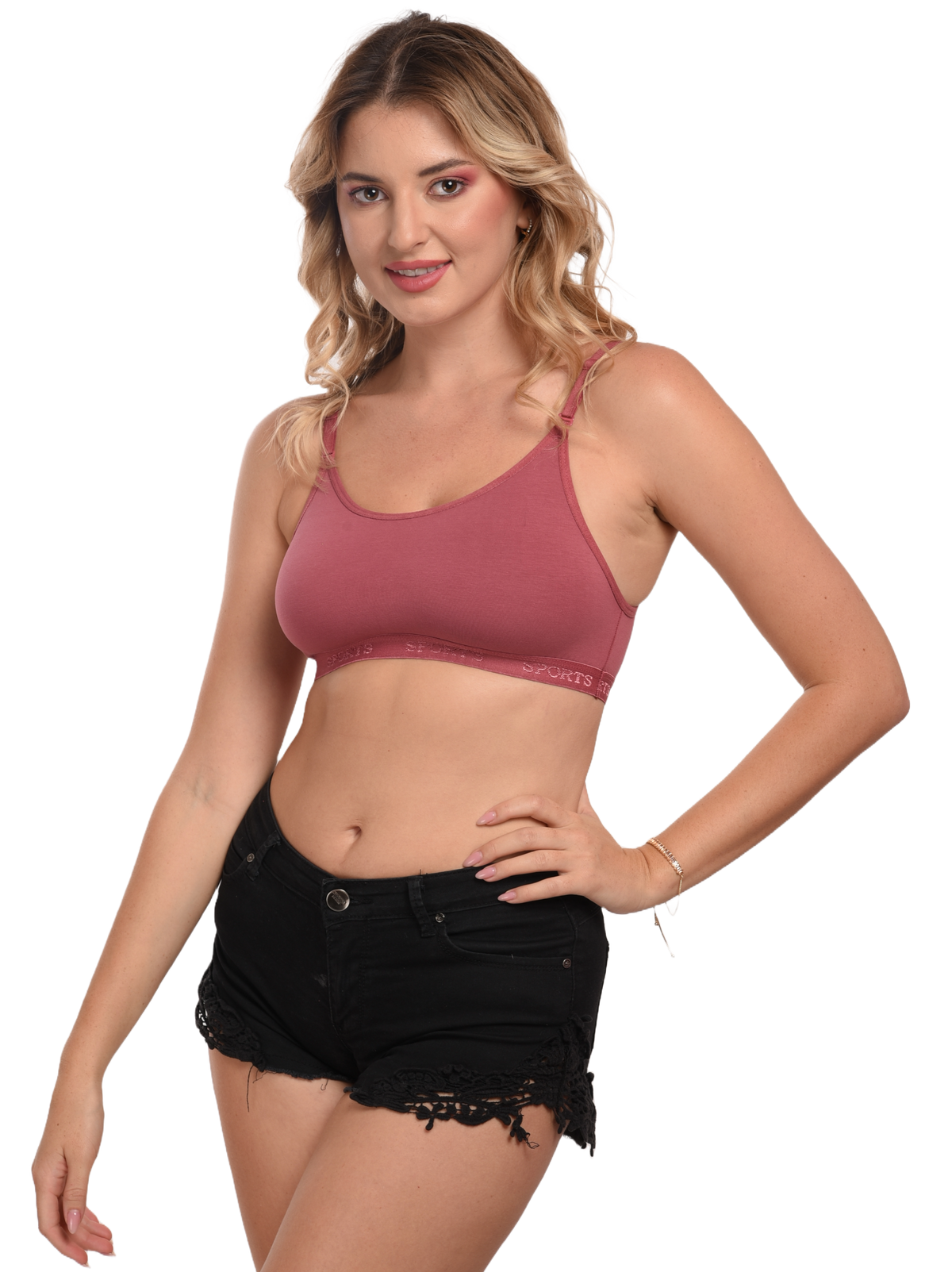 French Beauty Trendy Seamless Cotton Lycra Sports Bra