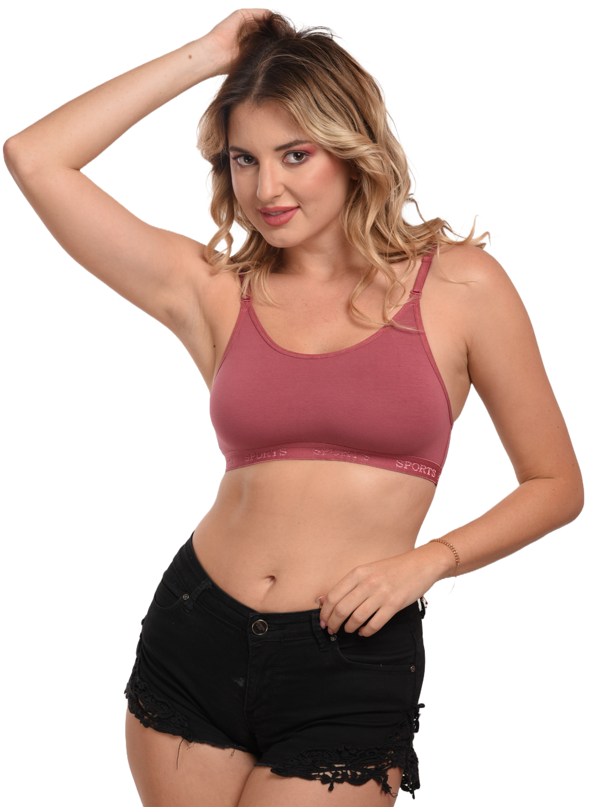 French Beauty Trendy Seamless Cotton Lycra Sports Bra